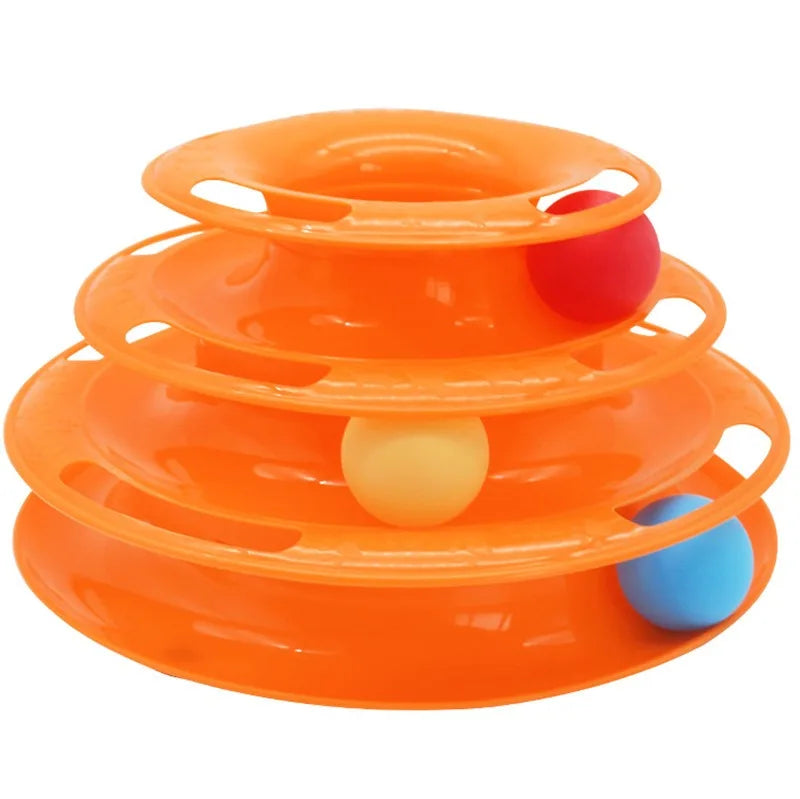 3 Layer Cat Turntable Interactive Track Toy – Cat Space Tower My Store 2
