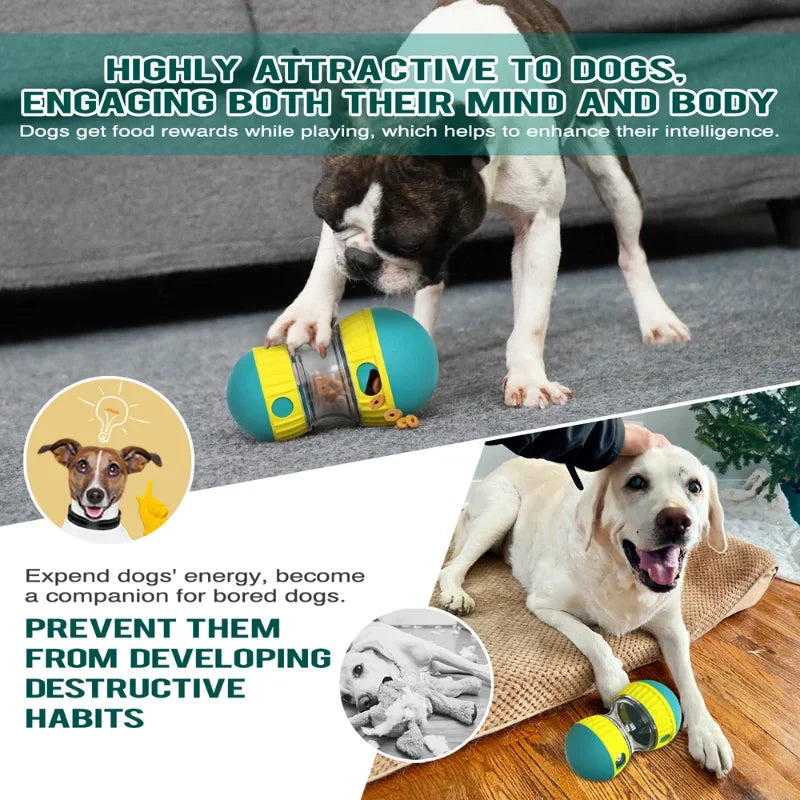 Dog Interactive Toys Adjustable Slow Feeder Food Treat Dispensing Toy for Dogs IQ Training Rolling Ball Puzzle Toy Pet Supplies