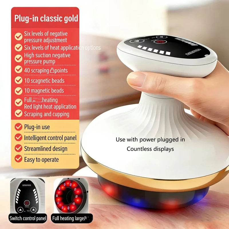 Electric Massage Meridian Brush, Universal Body Mud Scraping, Cupping Scraper, Abdominal and Back Massager, for Home Use