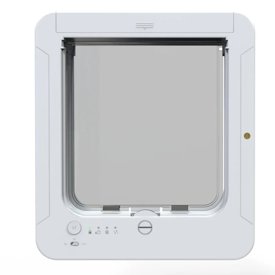 Smart Silent Electric Pet Door for Cats and Dogs Free Passage with Chip Recognition Suitable for Glass, Iron, and Wooden Doors Dureve