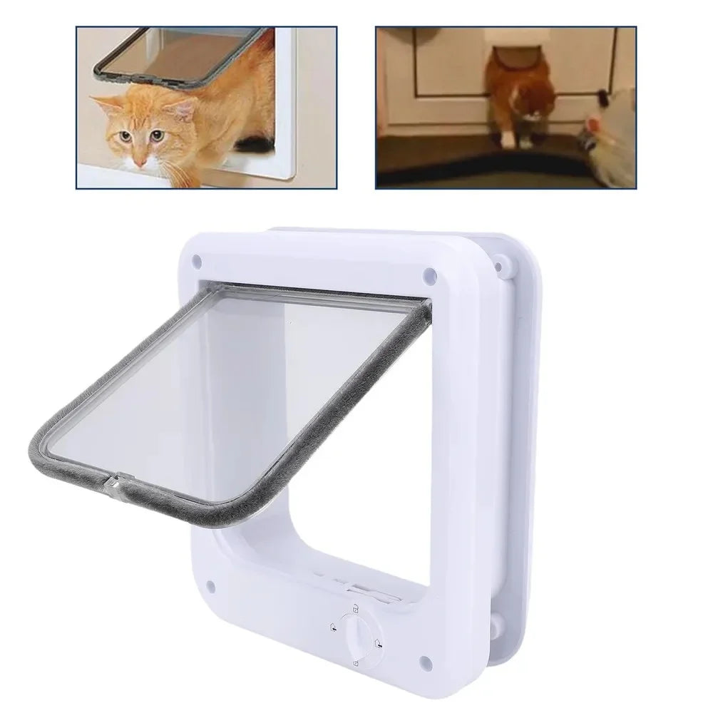Flap Pet Door Dogs Flap Door 4 Ways Controllable Cats Door Dog Access Door Pet Entry Gate Door Convenient Pet Accessories Dureve