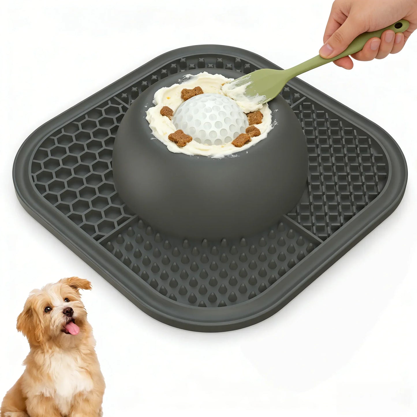 Silicone Dog Bowl Slow Food Bowl Feeder, Lick Bowl Non-Slip, Helps Reduce Dog Boredom and Anxiety