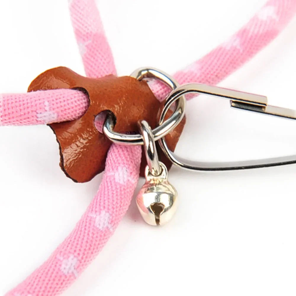 Pet Adjustable Soft Harness Bell Leash Set Mouse Hamster Ferrets Rat Pet Pig Leash Hamster Harness Rope Anti-bite Pet Walking Dureve