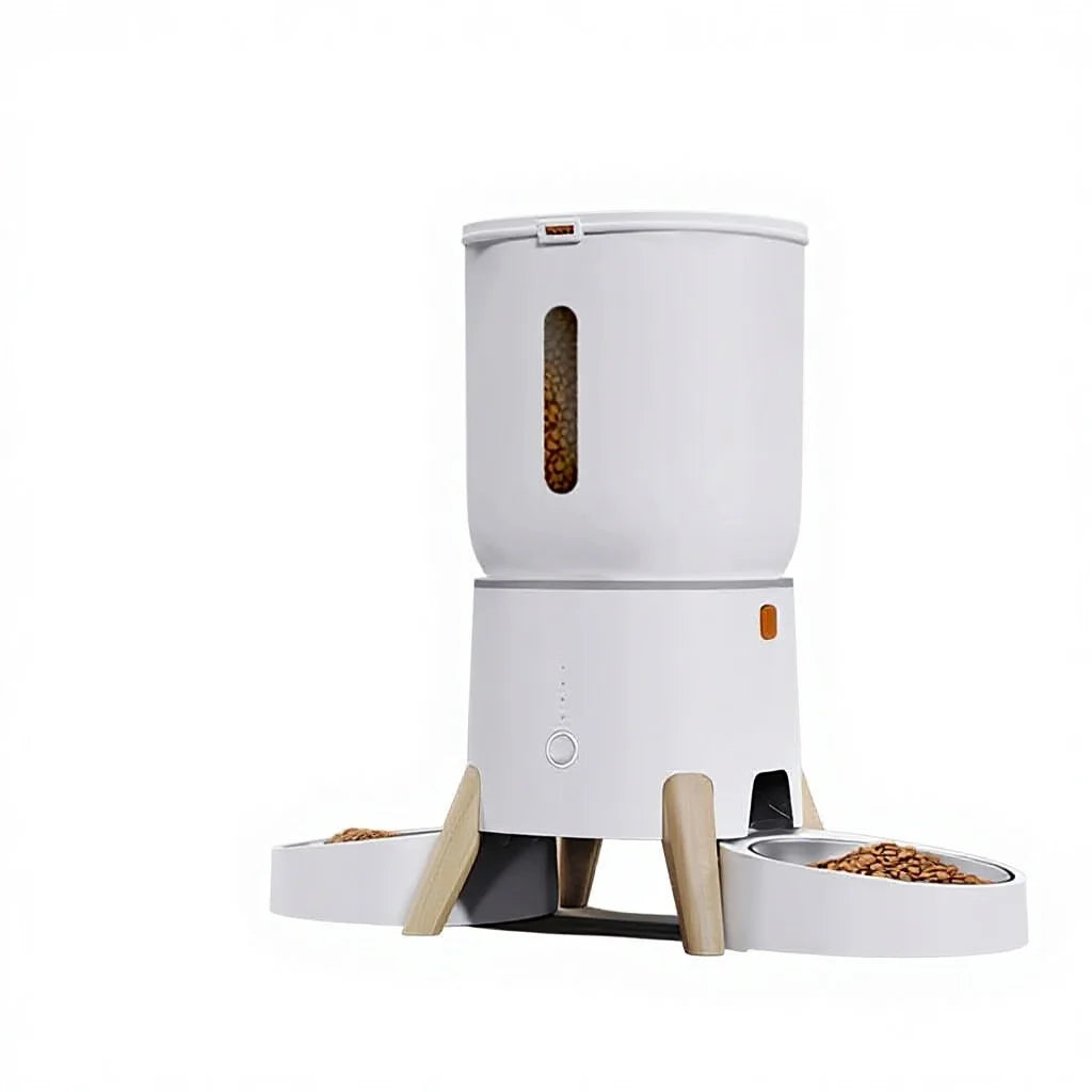 5L Pet Intelligent Feeder - App-controlled Remote Feeding Machine - Dual-bowl Automatic Feeder for Cats and Dogs Dureve