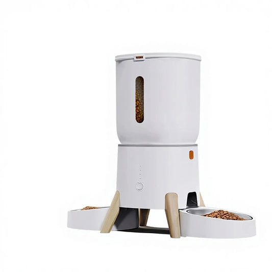5L Pet Intelligent Feeder - App-controlled Remote Feeding Machine - Dual-bowl Automatic Feeder for Cats and Dogs Dureve