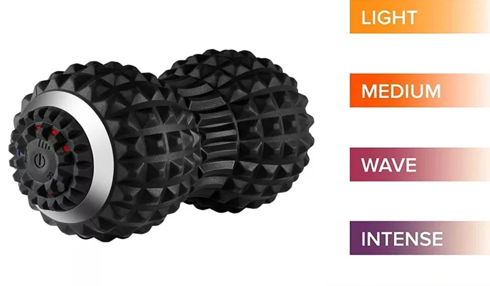 Electric Massage Peanut 4-Speed Yoga Vibrating Lacrosse Ball Muscle Pain Relief Deep Tissue Massager Rechargeable Self Massager