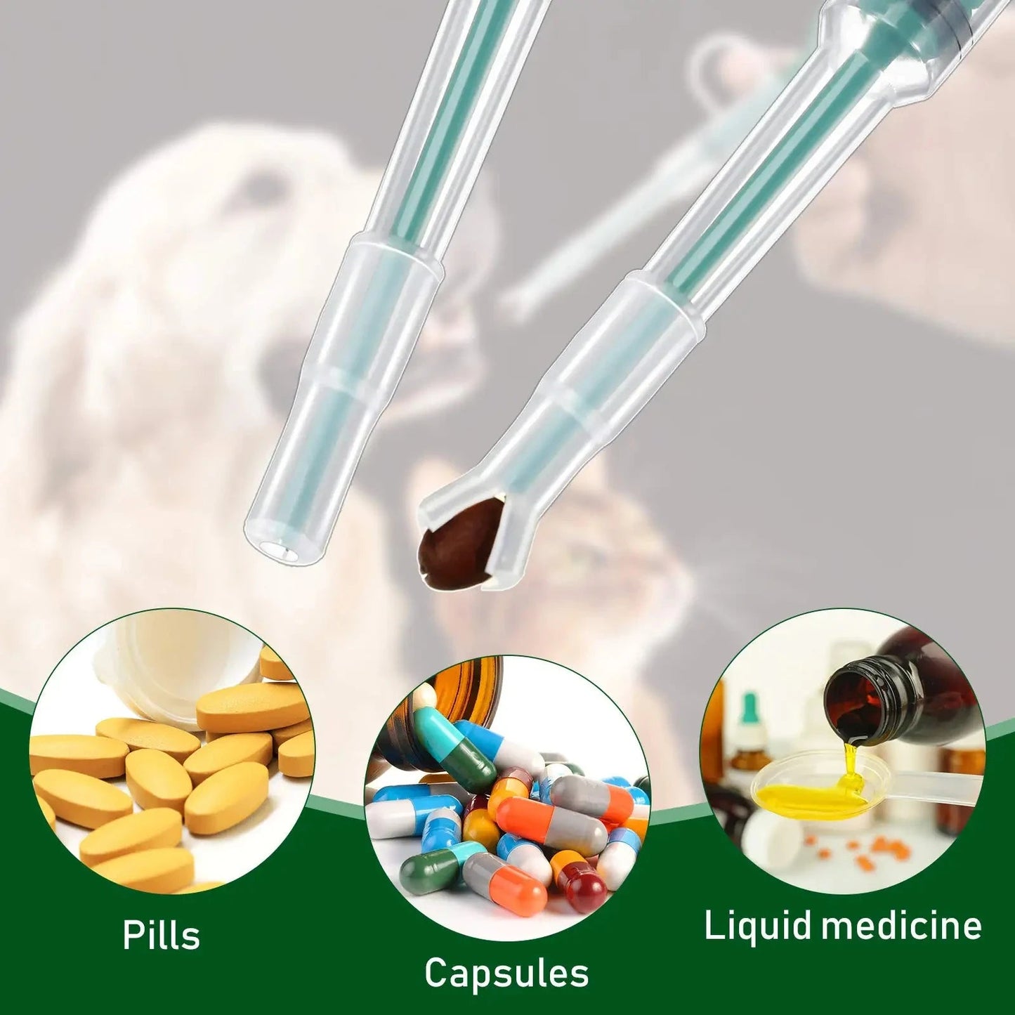 Pet Medication Dispenser, Pressing Feeding Stick for Cats and Dogs, Eating Pills, Pills, Medication Artifacts, Pet Sickness Care Dureve