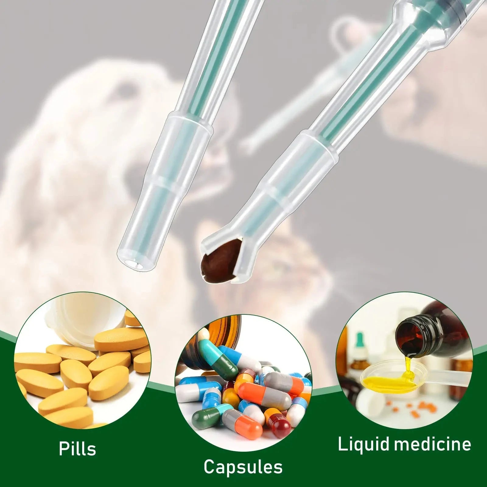 Pet Medication Dispenser, Pressing Feeding Stick for Cats and Dogs, Eating Pills, Pills, Medication Artifacts, Pet Sickness Care Dureve