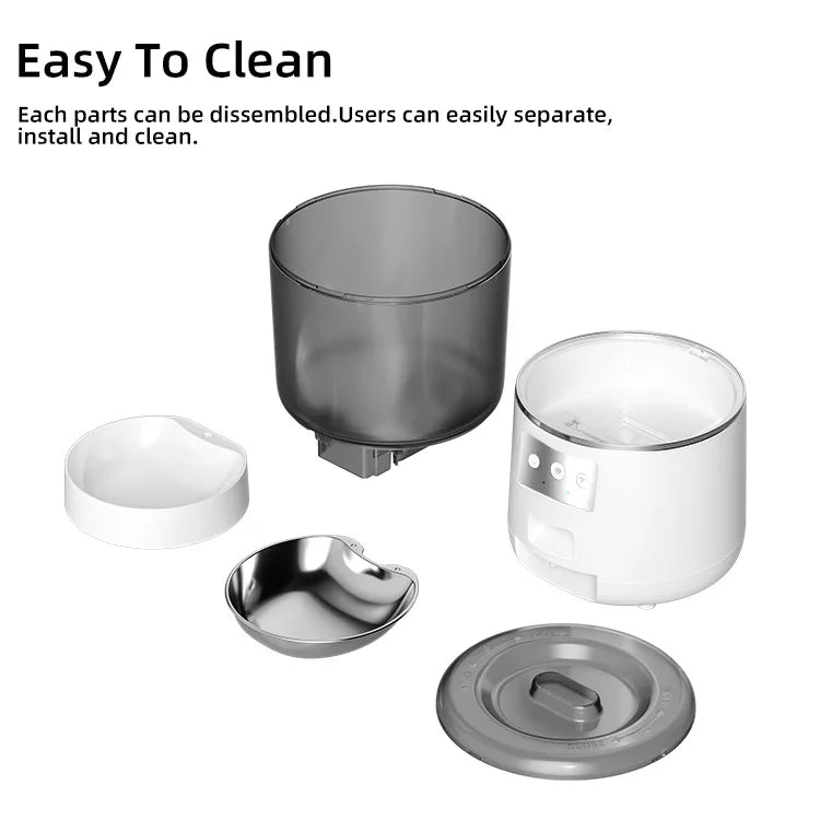 Automatic Cat Feeders, 4L Timed Cat Dry Food Dispenser, Dual Power Supply, Programmable Portion Size, Auto Pet Feeder