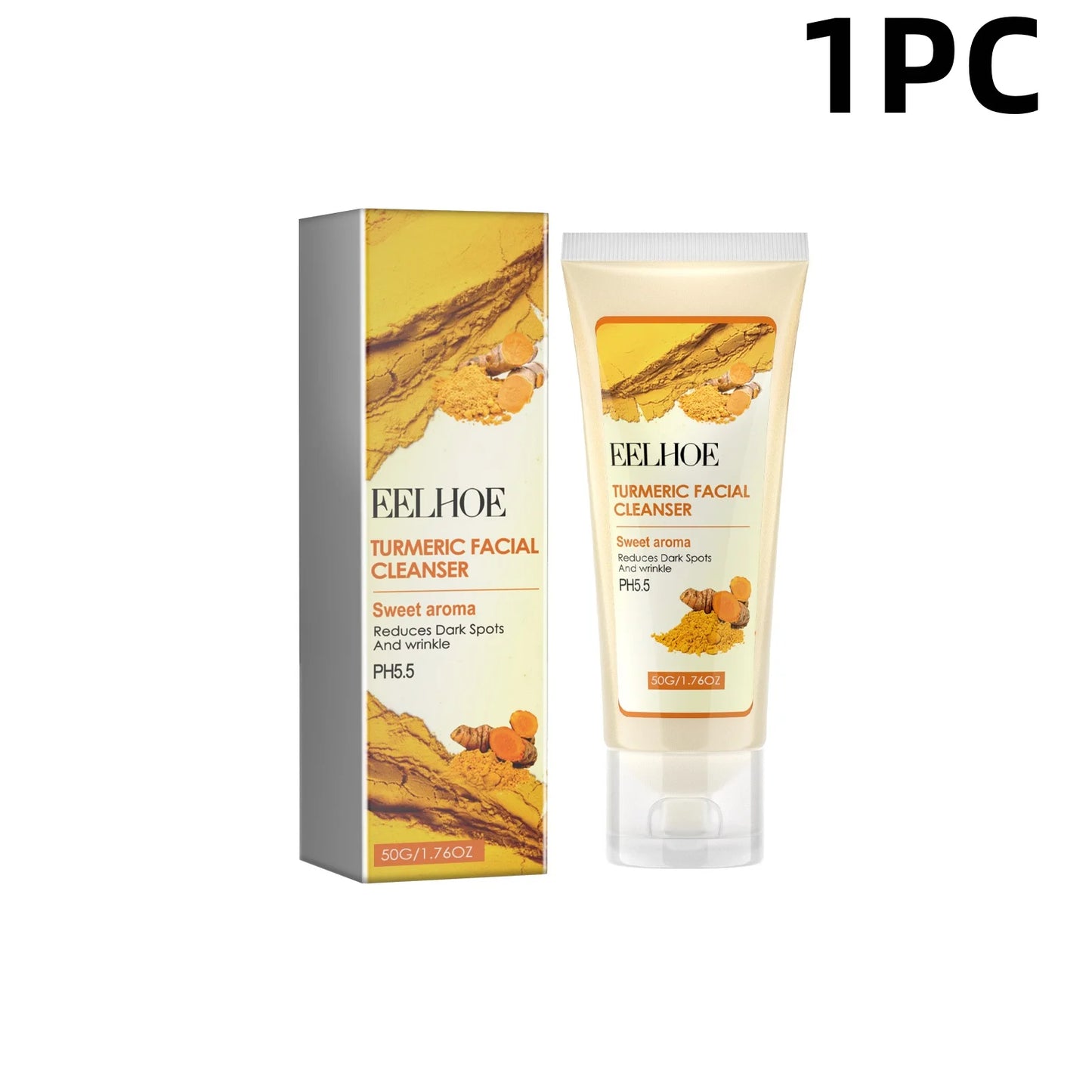 Turmeric Facial Cleanser Deeply Cleanses and Repairs The Skin Barrier Moisturizes Shrinks Pores Oil Control Blackheads Face