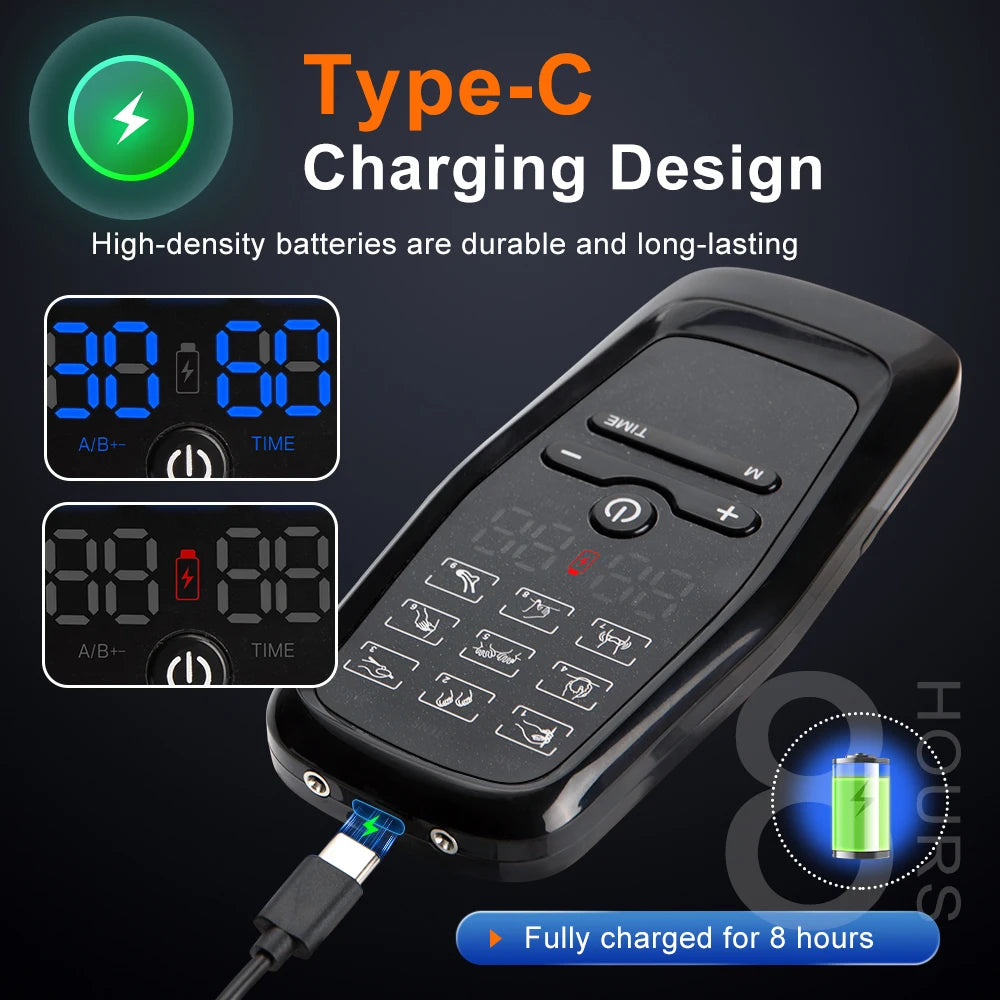Microcurrent Muscle Stimulator Ems Pulse Massage Physiotherapy Device Muscle Training Slimming Machine Massager Pain Relief