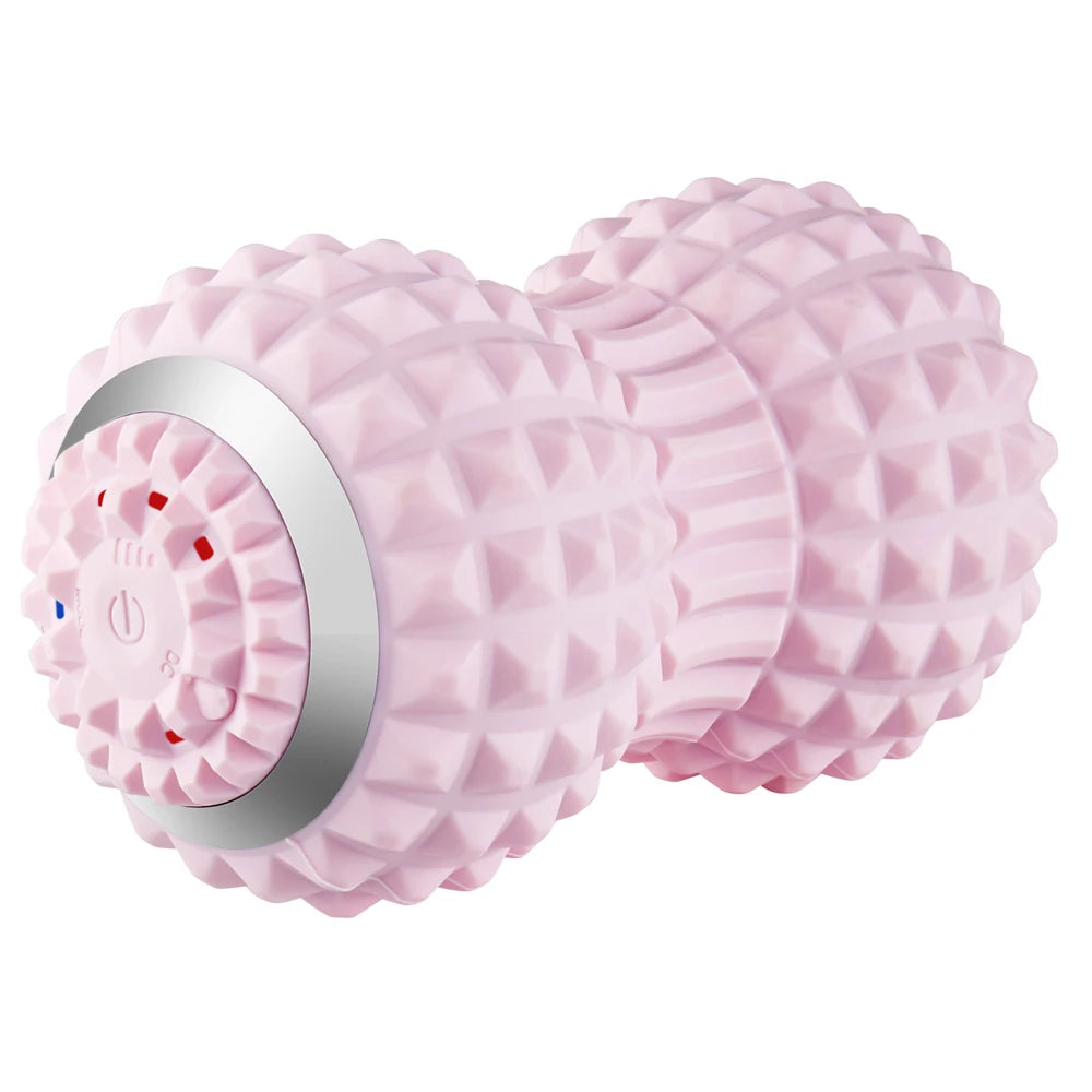 Electric Massage Peanut 4-Speed Yoga Vibrating Lacrosse Ball Muscle Pain Relief Deep Tissue Massager Rechargeable Self Massager