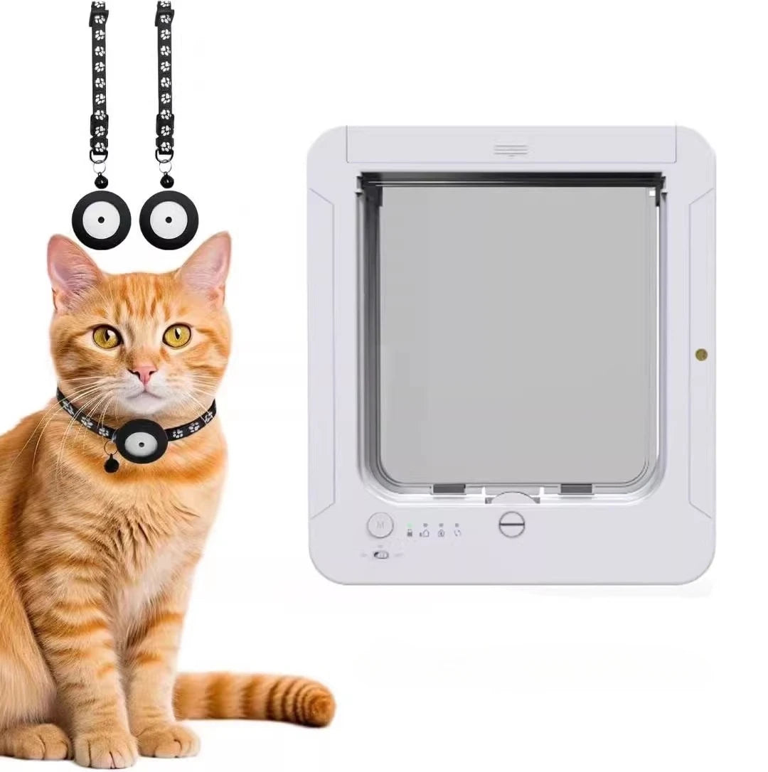 Smart Silent Electric Pet Door for Cats and Dogs Free Passage with Chip Recognition Suitable for Glass, Iron, and Wooden Doors Dureve