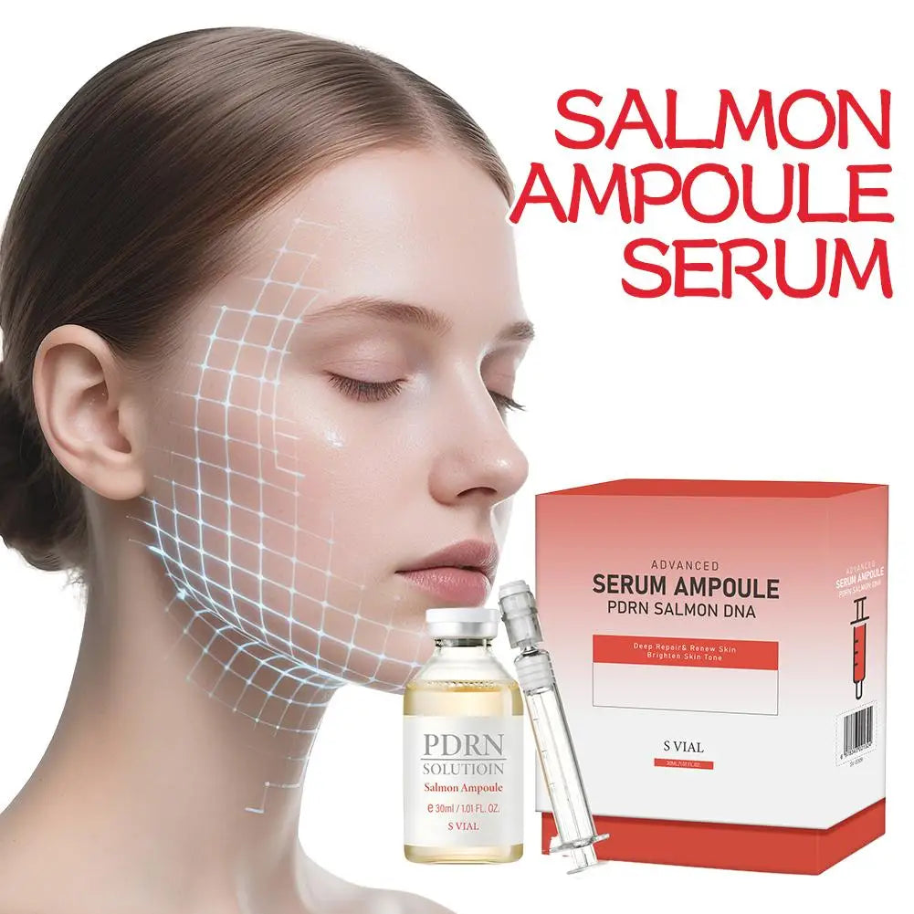 Facial Essence Salmon Ampoule Serum Firming Cream Anti-Wrinkle Fade Lines Repair Skin Barrier Deep Renew Strengthen Skin