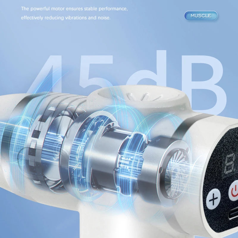 Fascia gun with 12 massage heads, muscle massage gun, new mini massager for relaxing and tapping muscles
