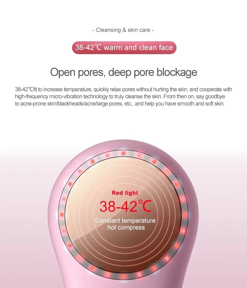 Electric Face Cleanser Facial Cleansing Brush Silicone Ultrasonic Vibration Deep Pores Blackhead Cleaning Washing Skin Massager