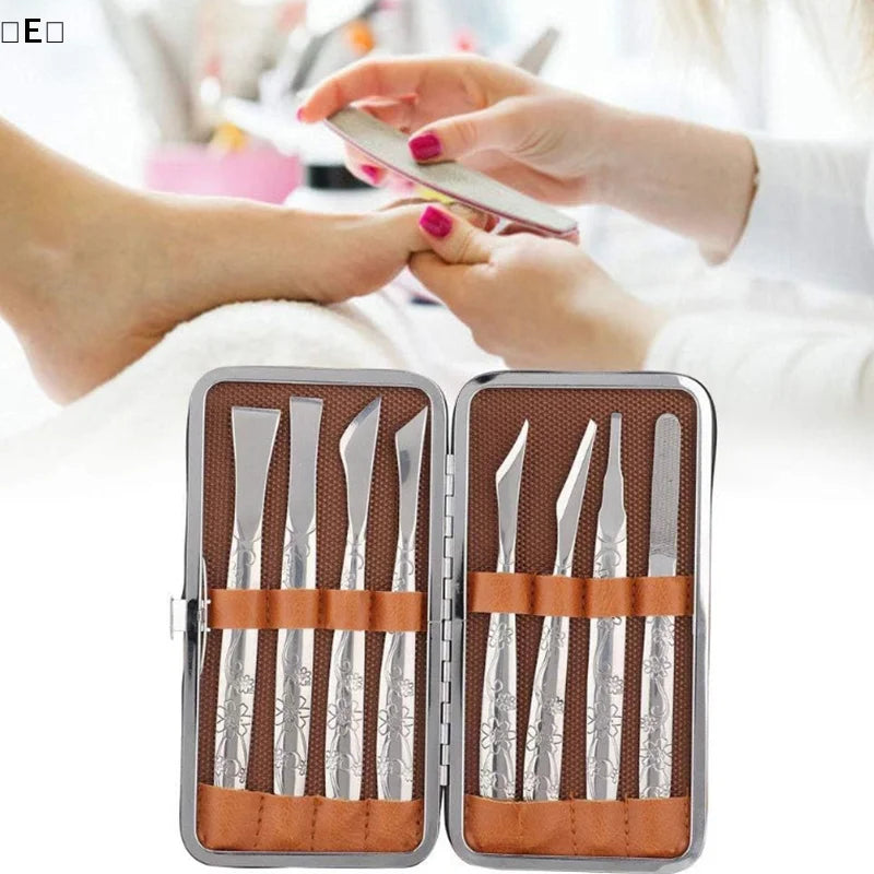 〔E〕Professional Pedicure Tools Set Manicure Kit Stainless Steel Toe Pedicure Knife Nail Clipper Feet Scraper Dead Skin Remover