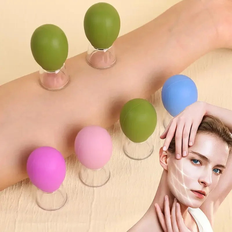 Facial Lifting Massage Cup: Vacuum Suction for Firming Chin & Smile Lines, Portable, No Electricity Needed, Beige