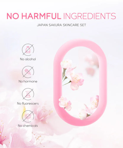 LAIKOU Sakura Skin Care Sets Facial Cleanser Face Cream Serum Toner Moisturizing Brightening Anti Wrinkles Skin Care Kit