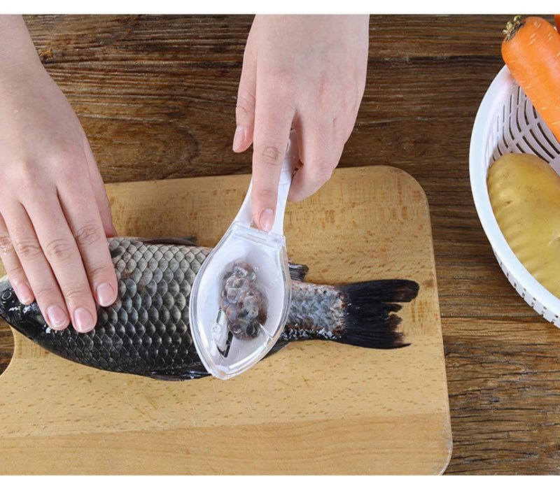 Kitchen Tools Fish Scales Graters Scraper Fish Cleaning Tool Scraping Scales Device with Cover Home Kitchen Cooking Fish Tool
