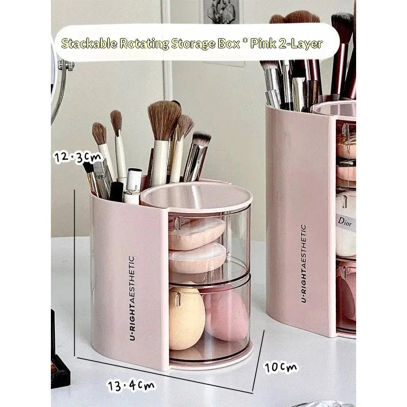 Rotating Dustproof Makeup Puff Storage Organizer My Store 2