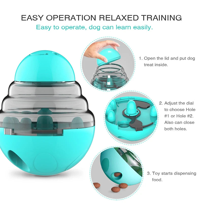 Dog Interactive Food Dispenser Toys Small Dogs Cats Pet IQ Training Improve Kitten Puppy Slow Shaking Leak Feeder Food Container