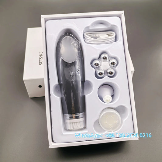 Beauty 4 in 1 Facial Skin Lifting Device Face Brush Cleanser Electric Silicone Facial Cleaning Brush for Deep Cleaning