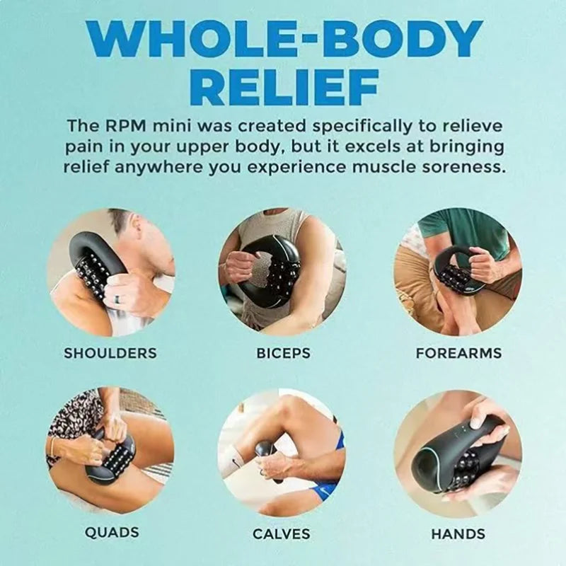 Electric Rolling Massager for Muscle Recovery & Pain Relief - Handheld Deep Tissue Massage Roller for Legs, Arms, Back