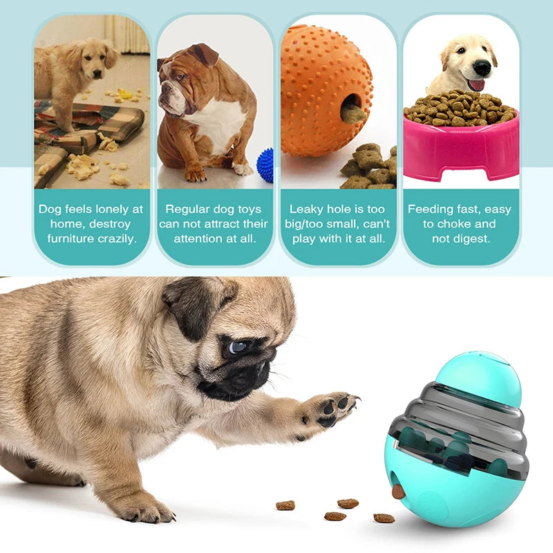 Dog Interactive Food Dispenser Toys Small Dogs Cats Pet IQ Training Improve Kitten Puppy Slow Shaking Leak Feeder Food Container