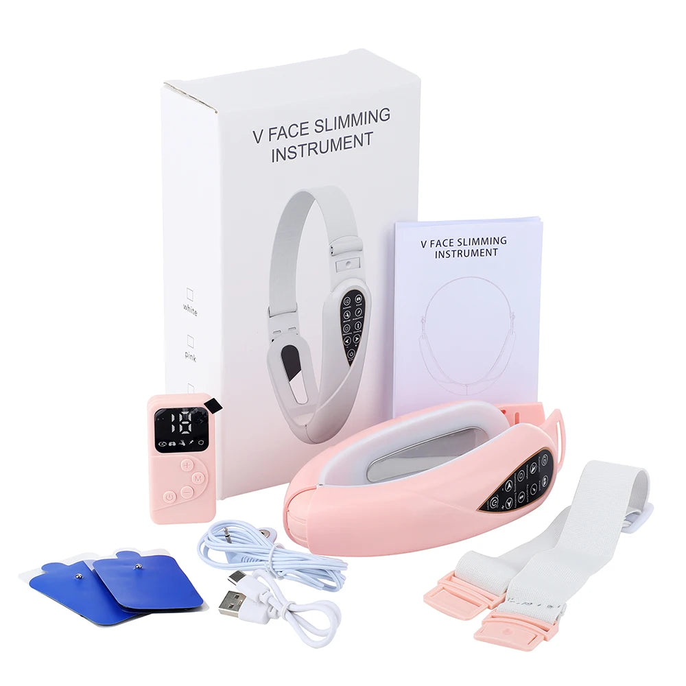 V Face Facial Machine Electric V-Line Up Lift Belt Face Massage LED Face Skin Lifting Firming Beauty Device Double Chin Reducer