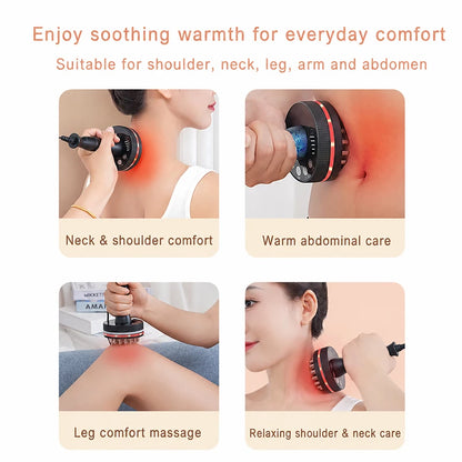 Electric Gua Sha Massager, Heating Body Massage Brush for Neck, Shoulder, Back, Legs and Abdomen, Portable Warm Massage Device f