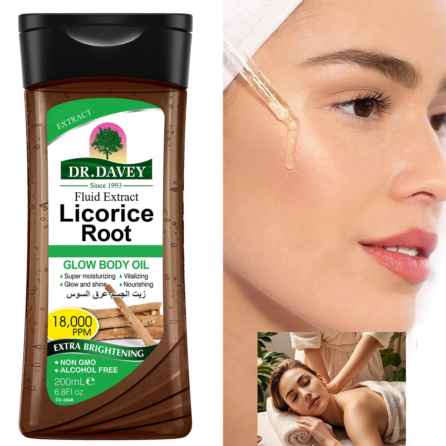 DR.DAVEY Licorice Skin Care3SetLicorice Body Lotion+Body Oil+Arbutin soapFour Seasons Skin Care Set Gift Hydrating Moisturizing