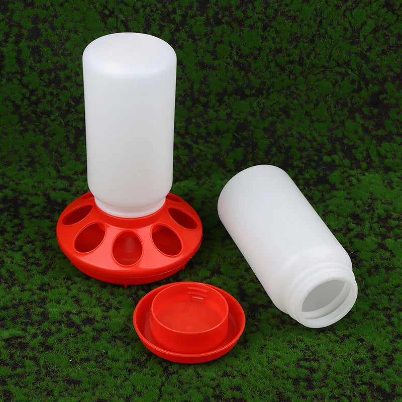 [F] Poultry Thickened Feeder And Drinker Water Food Dispenser Automatic Chicken Birds Chick Waterer Feeding Bucket Container