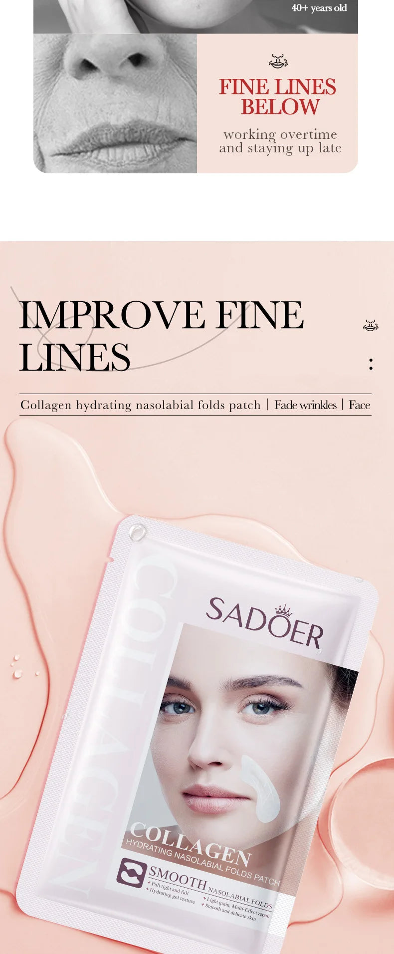 Firming Fine Lines Hydrocrystaline Patch Lifting Sagging Facial Skin Deep Nourishing Facial Mask Korean Facial Care Product