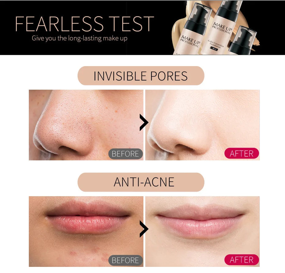 LAIKOU Makeup Base Face Liquid Foundation BB Cream Concealer Moisturizer Oil-control Whitening Makeup 40g