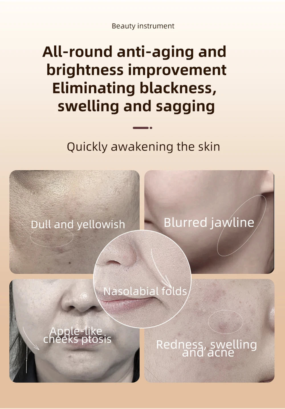 2026 Latest Facial Rolling Massager Device Heated Roller Firming Face EMS 360 Rotating Wrinkle Remover Improve Facial Depression