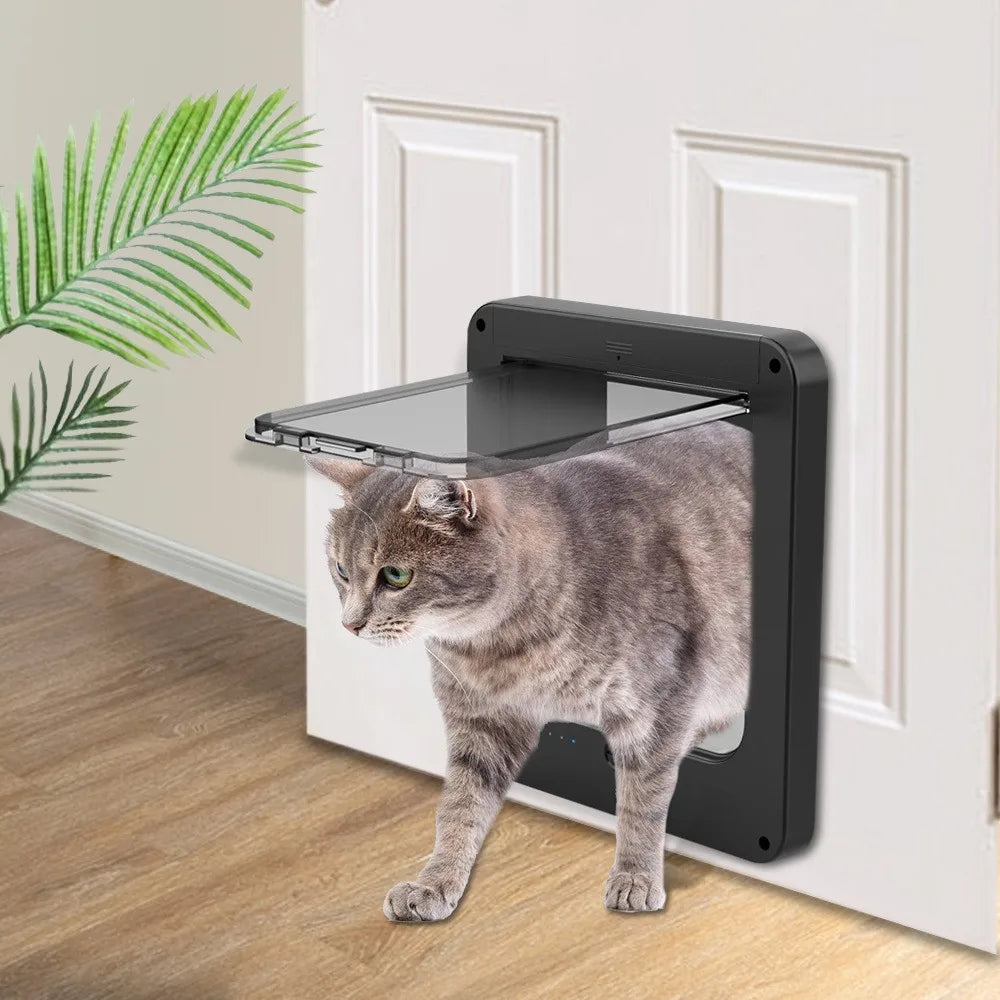 Smart Silent Electric Pet Door for Cats and Dogs Free Passage with Chip Recognition Suitable for Glass, Iron, and Wooden Doors Dureve
