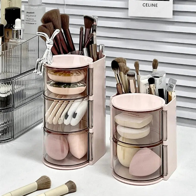 Rotating Dustproof Makeup Puff Storage Organizer My Store 2