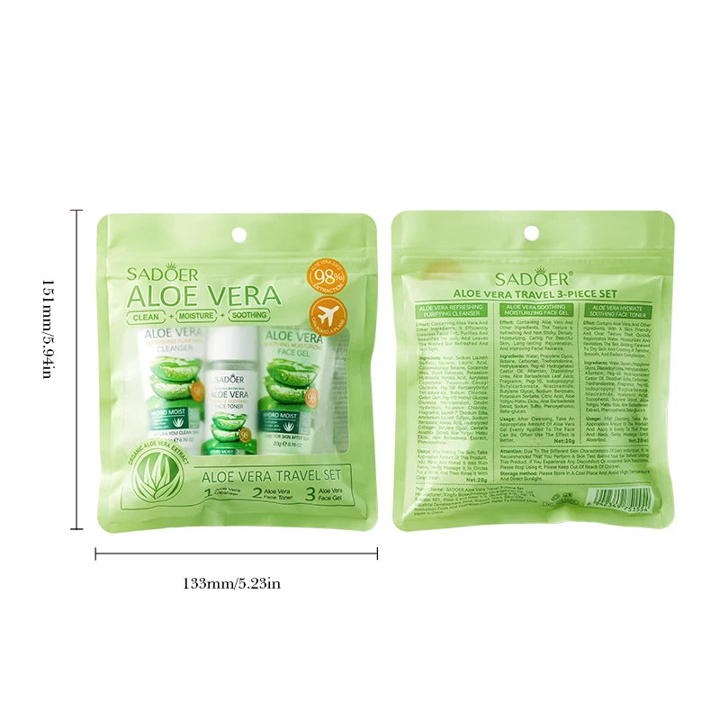 Facial Skin Care Set Moisturizing Facial Cleanser Refreshing Facial Cleanser firming Aloe Vera Face Gel Rejuvenate Skin Lighten