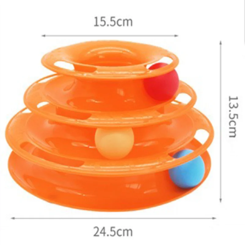 3 Layer Cat Turntable Interactive Track Toy – Cat Space Tower My Store 2