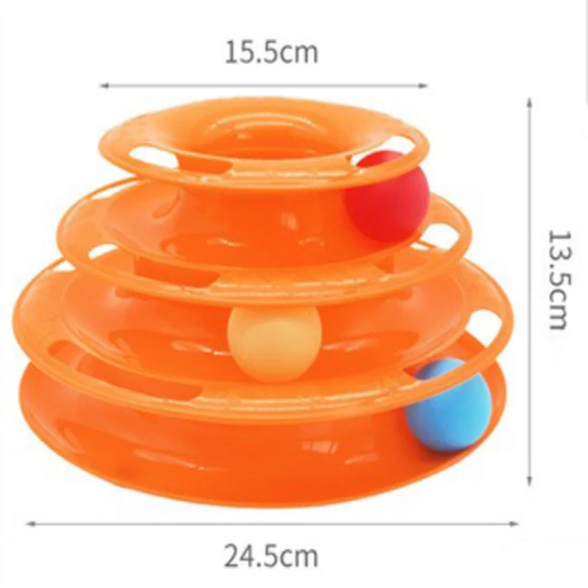 3 Layer Cat Turntable Interactive Track Toy – Cat Space Tower My Store 2