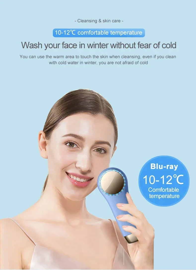 Electric Face Cleanser Facial Cleansing Brush Silicone Ultrasonic Vibration Deep Pores Blackhead Cleaning Washing Skin Massager