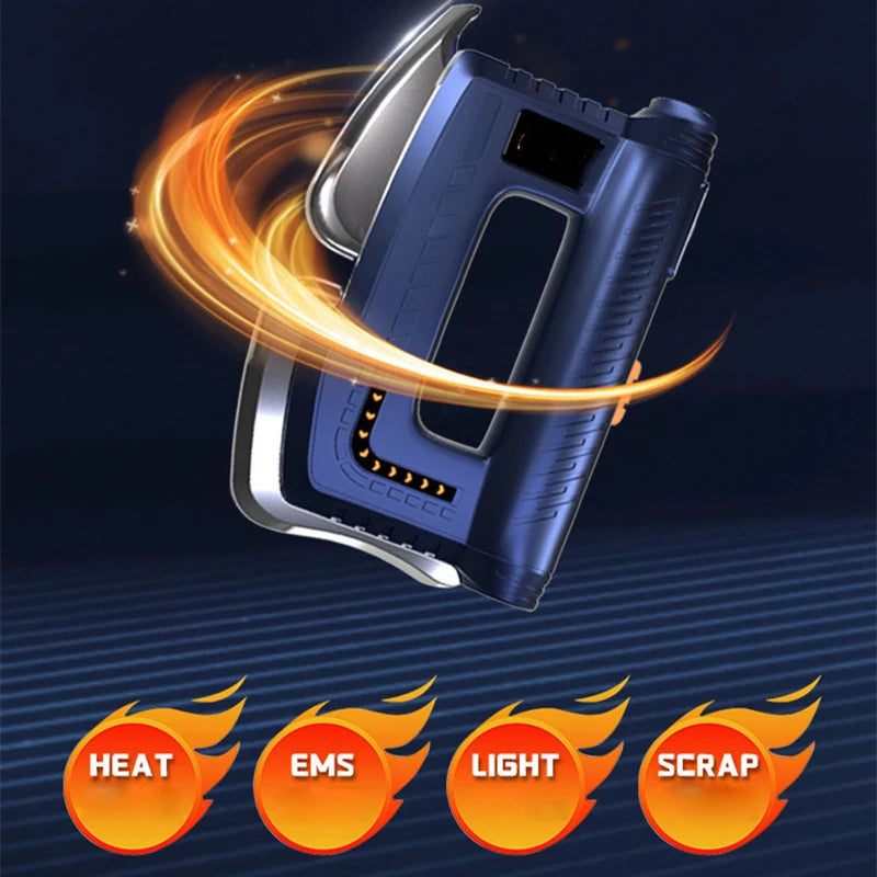 Fascia Gun Gua Sha Scraping Myofascial Massage Machine EMS Red Light Therapy Heated Muscle Scraper with Heating Back Massager