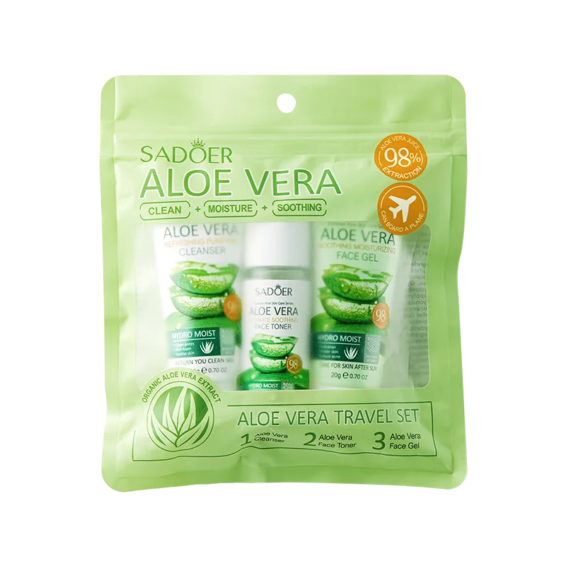 Facial Skin Care Set Moisturizing Facial Cleanser Refreshing Facial Cleanser firming Aloe Vera Face Gel Rejuvenate Skin Lighten