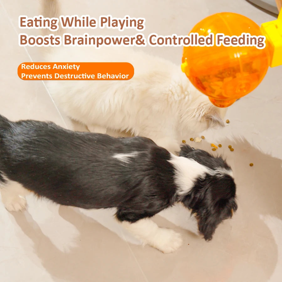 Pet Self-Service Feeder Dog Feeder Ball, Slow Food Dispenser Toy Pet Reward Machine for Small Dogs & Cats Anti-Gulping