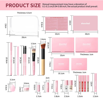 All In One Makeup Set Gathering All Cosmetic Including Base Makeup, Concealer, Contour ,Powder Blusher, Eyebrow Eye, Lip Makeup