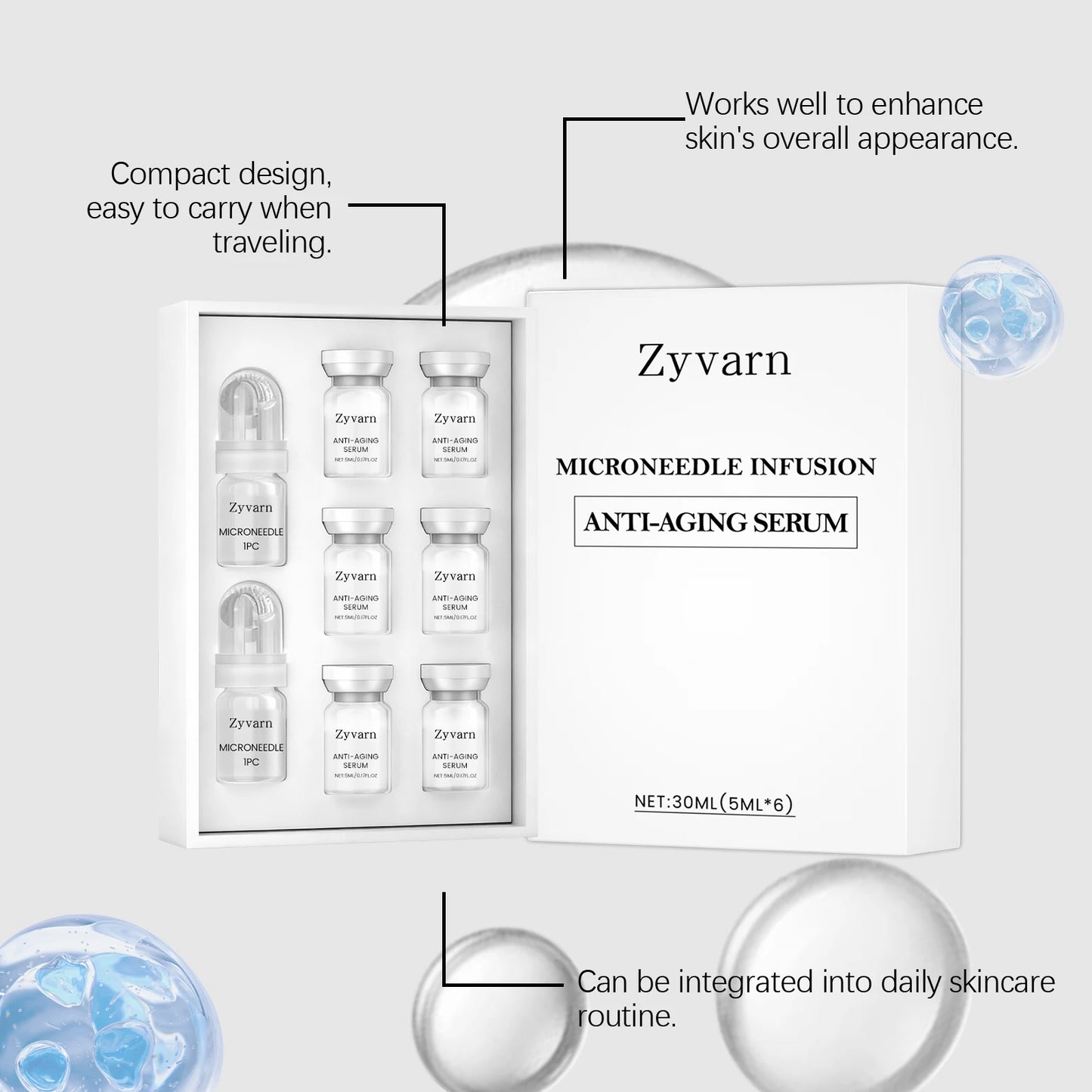 Facial Serum Roller Kit - Gentle Nourishing Formula for Delicate Skin, Improves Elasticity for Daily Skin Maintenance