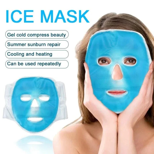 1PC Full Face Massage Ice Mask Hot Cold Compress Gel Cooling Ice Face Eye Mask Facial Mask Face Ice Pack Sleeping Face