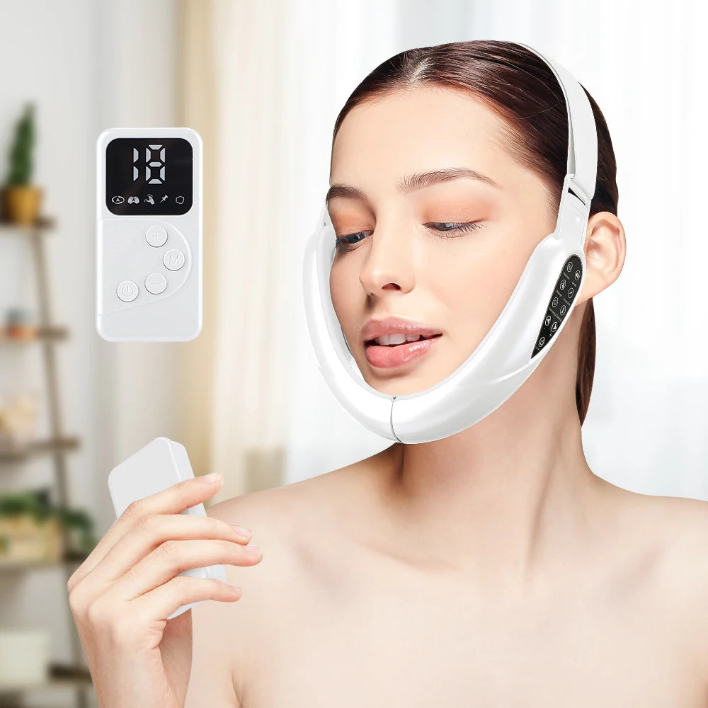 V Face Facial Machine Electric V-Line Up Lift Belt Face Massage LED Face Skin Lifting Firming Beauty Device Double Chin Reducer