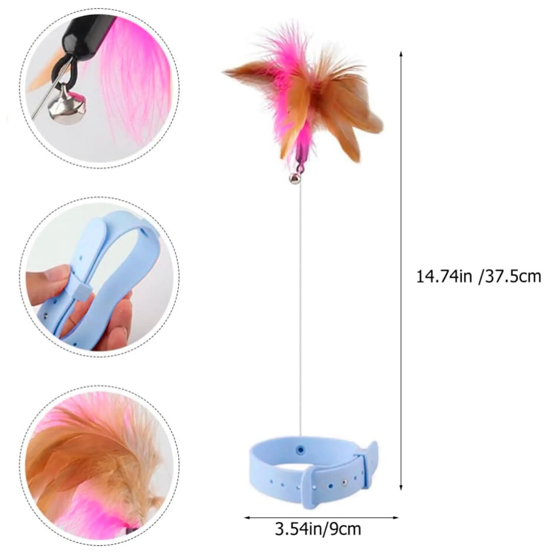 Interactive Cat Feather Collar Toy with Bell My Store 2